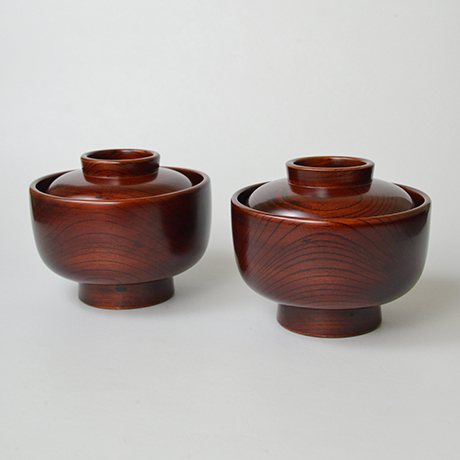 「No.22　黒田辰秋　溜漆欅大平椀（五客） / KURODA Tatsuaki　A set of 5 bowls, Zelkova tree」の写真　その2