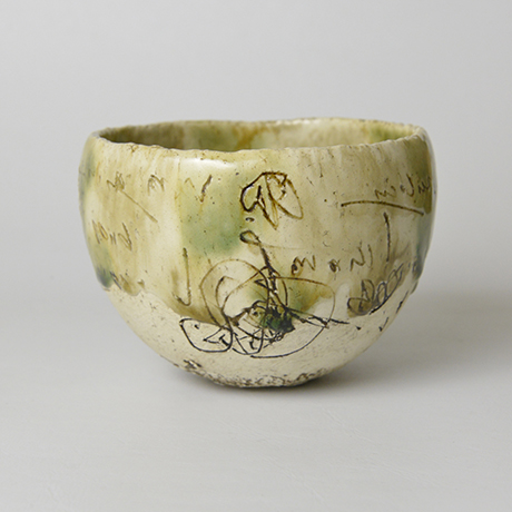 「No.2　硝子釉線刻文三彩茶碗 / Chawan, Sancai and Glass glaze with carving pattern」の写真　その3