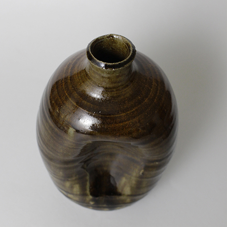 「49.あめ釉徳利 / Sake bottle, Iron glaze」の写真　その5